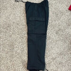Jordan Black Cargo Pants with Drawstring and Straight Leg